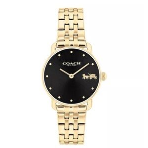Coach Gold and Black Women's Bracelet Watch